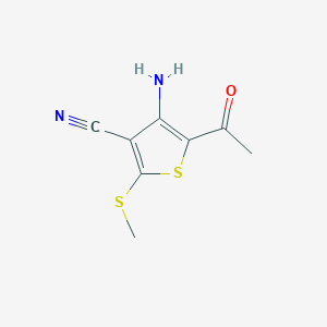 molecular formula C8H8N2OS2 B055972 5-乙酰基-4-氨基-2-(甲硫基)噻吩-3-碳腈 CAS No. 116171-01-8