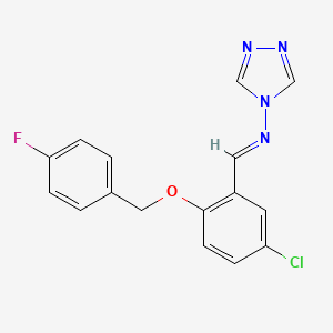 N-{5-chloro-2-[(4-fluorobenzyl)oxy]benzylidene}-4H-1,2,4-triazol-4-amine