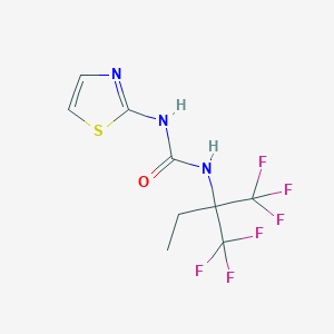 molecular formula C9H9F6N3OS B5597238 N-[1,1-bis(trifluoromethyl)propyl]-N'-1,3-thiazol-2-ylurea 