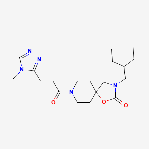 3-(2-ethylbutyl)-8-[3-(4-methyl-4H-1,2,4-triazol-3-yl)propanoyl]-1-oxa-3,8-diazaspiro[4.5]decan-2-one