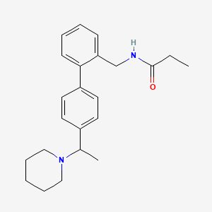 molecular formula C23H30N2O B5597277 N-{[4'-(1-piperidin-1-ylethyl)biphenyl-2-yl]methyl}propanamide 