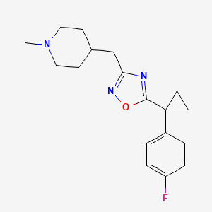 molecular formula C18H22FN3O B5597283 4-({5-[1-(4-fluorophenyl)cyclopropyl]-1,2,4-oxadiazol-3-yl}methyl)-1-methylpiperidine 