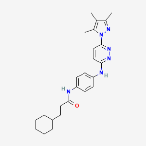 3-cyclohexyl-N-(4-{[6-(3,4,5-trimethyl-1H-pyrazol-1-yl)-3-pyridazinyl]amino}phenyl)propanamide