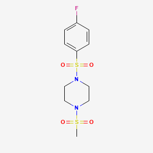 molecular formula C11H15FN2O4S2 B5597307 1-[(4-fluorophenyl)sulfonyl]-4-(methylsulfonyl)piperazine 