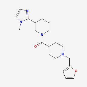 molecular formula C20H28N4O2 B5597315 1-{[1-(2-furylmethyl)-4-piperidinyl]carbonyl}-3-(1-methyl-1H-imidazol-2-yl)piperidine 