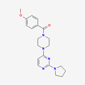 4-[4-(4-methoxybenzoyl)-1-piperazinyl]-2-(1-pyrrolidinyl)pyrimidine