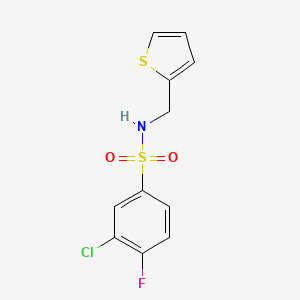 3-chloro-4-fluoro-N-(2-thienylmethyl)benzenesulfonamide