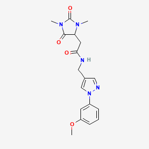 2-(1,3-dimethyl-2,5-dioxo-4-imidazolidinyl)-N-{[1-(3-methoxyphenyl)-1H-pyrazol-4-yl]methyl}acetamide