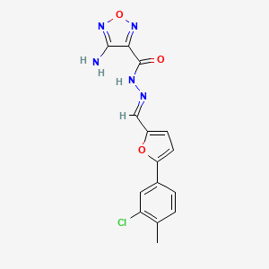 4-amino-N'-{[5-(3-chloro-4-methylphenyl)-2-furyl]methylene}-1,2,5-oxadiazole-3-carbohydrazide