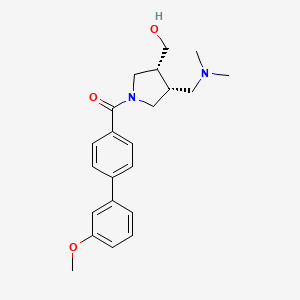 molecular formula C22H28N2O3 B5597461 {(3R*,4R*)-4-[(dimethylamino)methyl]-1-[(3'-methoxybiphenyl-4-yl)carbonyl]pyrrolidin-3-yl}methanol 