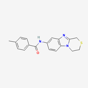 molecular formula C18H17N3OS B5597465 N-(3,4-dihydro-1H-[1,4]thiazino[4,3-a]benzimidazol-8-yl)-4-methylbenzamide 