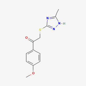 molecular formula C12H13N3O2S B5597471 1-(4-methoxyphenyl)-2-[(5-methyl-4H-1,2,4-triazol-3-yl)thio]ethanone 