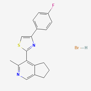 molecular formula C18H16BrFN2S B5597507 4-[4-(4-fluorophenyl)-1,3-thiazol-2-yl]-3-methyl-6,7-dihydro-5H-cyclopenta[c]pyridine hydrobromide 