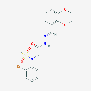 molecular formula C18H18BrN3O5S B5597526 N-(2-bromophenyl)-N-{2-[2-(2,3-dihydro-1,4-benzodioxin-5-ylmethylene)hydrazino]-2-oxoethyl}methanesulfonamide 