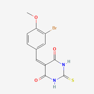 molecular formula C12H9BrN2O3S B5597550 5-(3-bromo-4-methoxybenzylidene)-2-thioxodihydro-4,6(1H,5H)-pyrimidinedione 