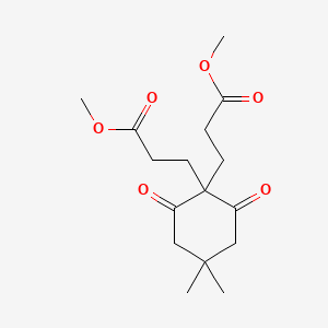 molecular formula C16H24O6 B5597620 dimethyl 3,3'-(4,4-dimethyl-2,6-dioxocyclohexane-1,1-diyl)dipropanoate 