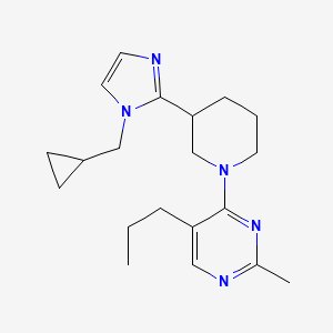 molecular formula C20H29N5 B5597626 4-{3-[1-(cyclopropylmethyl)-1H-imidazol-2-yl]-1-piperidinyl}-2-methyl-5-propylpyrimidine 