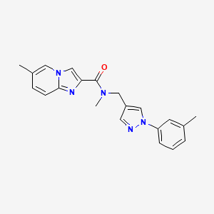 molecular formula C21H21N5O B5597631 N,6-dimethyl-N-{[1-(3-methylphenyl)-1H-pyrazol-4-yl]methyl}imidazo[1,2-a]pyridine-2-carboxamide 