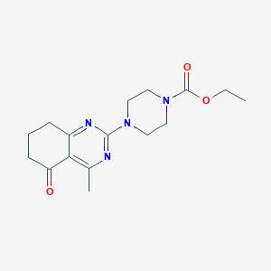 molecular formula C16H22N4O3 B5597633 ethyl 4-(4-methyl-5-oxo-5,6,7,8-tetrahydro-2-quinazolinyl)-1-piperazinecarboxylate 