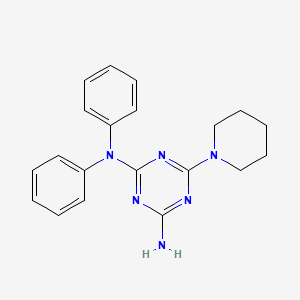 molecular formula C20H22N6 B5597675 N,N-diphenyl-6-piperidin-1-yl-1,3,5-triazine-2,4-diamine 