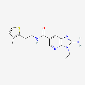 molecular formula C16H19N5OS B5597680 2-amino-3-ethyl-N-[2-(3-methyl-2-thienyl)ethyl]-3H-imidazo[4,5-b]pyridine-6-carboxamide 