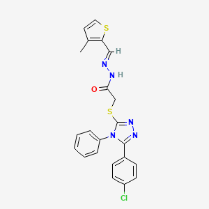 molecular formula C22H18ClN5OS2 B5597690 2-{[5-(4-chlorophenyl)-4-phenyl-4H-1,2,4-triazol-3-yl]thio}-N'-[(3-methyl-2-thienyl)methylene]acetohydrazide 