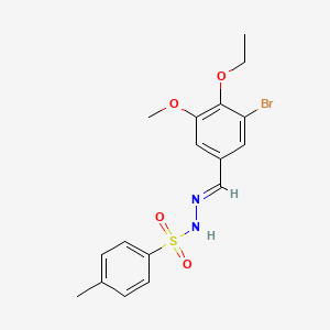 molecular formula C17H19BrN2O4S B5597697 N'-(3-bromo-4-ethoxy-5-methoxybenzylidene)-4-methylbenzenesulfonohydrazide 