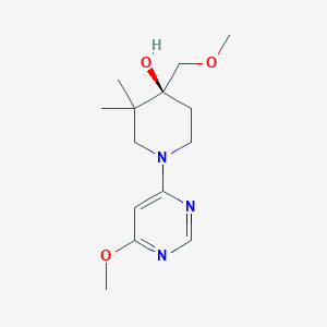 molecular formula C14H23N3O3 B5597714 (4S*)-4-(methoxymethyl)-1-(6-methoxypyrimidin-4-yl)-3,3-dimethylpiperidin-4-ol 