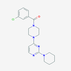 molecular formula C20H24ClN5O B5597717 4-[4-(3-氯苯甲酰)-1-哌嗪基]-2-(1-哌啶基)嘧啶 