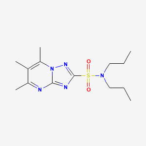 molecular formula C14H23N5O2S B5597736 5,6,7-trimethyl-N,N-dipropyl[1,2,4]triazolo[1,5-a]pyrimidine-2-sulfonamide 