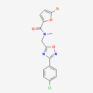 molecular formula C15H11BrClN3O3 B5597767 5-溴-N-{[3-(4-氯苯基)-1,2,4-恶二唑-5-基]甲基}-N-甲基-2-呋喃酰胺 