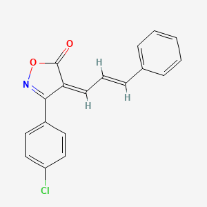 molecular formula C18H12ClNO2 B5597779 3-(4-氯苯基)-4-(3-苯基-2-丙烯-1-亚烯基)-5(4H)-异恶唑啉酮 