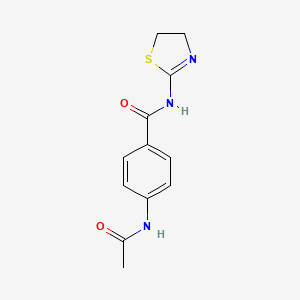 molecular formula C12H13N3O2S B5597790 4-(乙酰氨基)-N-(4,5-二氢-1,3-噻唑-2-基)苯甲酰胺 