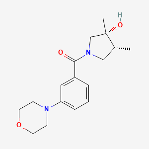 molecular formula C17H24N2O3 B5597796 (3R*,4R*)-3,4-二甲基-1-[3-(4-吗啉基)苯甲酰]-3-吡咯烷醇 