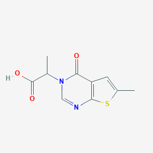molecular formula C10H10N2O3S B055978 2-(6-Methyl-4-oxothieno[2,3-d]pyrimidin-3-yl)propanoic acid CAS No. 118376-67-3
