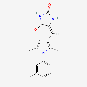 molecular formula C17H17N3O2 B5597822 5-{[2,5-dimethyl-1-(3-methylphenyl)-1H-pyrrol-3-yl]methylene}-2,4-imidazolidinedione 