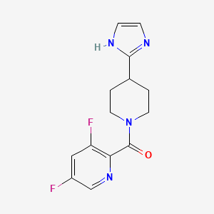 molecular formula C14H14F2N4O B5597832 3,5-difluoro-2-{[4-(1H-imidazol-2-yl)-1-piperidinyl]carbonyl}pyridine 