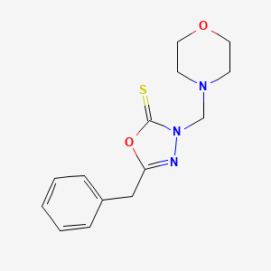 molecular formula C14H17N3O2S B5597838 5-benzyl-3-(4-morpholinylmethyl)-1,3,4-oxadiazole-2(3H)-thione 