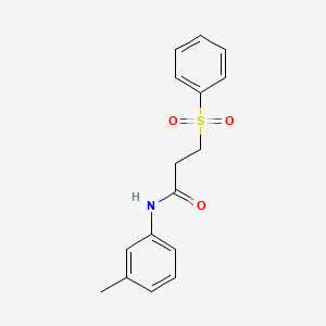 molecular formula C16H17NO3S B5597843 N-(3-methylphenyl)-3-(phenylsulfonyl)propanamide 
