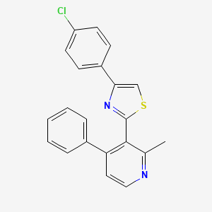 molecular formula C21H15ClN2S B5597861 3-[4-(4-chlorophenyl)-1,3-thiazol-2-yl]-2-methyl-4-phenylpyridine 