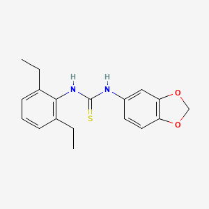 molecular formula C18H20N2O2S B5597879 N-1,3-benzodioxol-5-yl-N'-(2,6-diethylphenyl)thiourea 