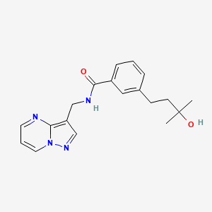 3-(3-hydroxy-3-methylbutyl)-N-(pyrazolo[1,5-a]pyrimidin-3-ylmethyl)benzamide
