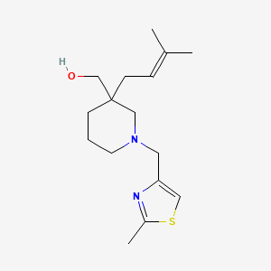 molecular formula C16H26N2OS B5597914 {3-(3-甲基丁-2-烯-1-基)-1-[(2-甲基-1,3-噻唑-4-基)甲基]哌啶-3-基}甲醇 