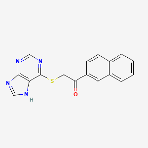 molecular formula C17H12N4OS B5597918 1-(2-naphthyl)-2-(9H-purin-6-ylthio)ethanone 