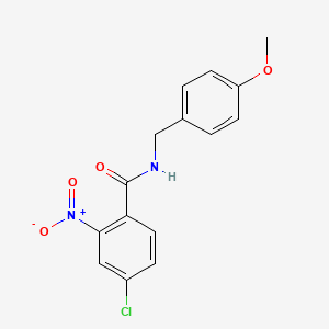 molecular formula C15H13ClN2O4 B5597926 4-chloro-N-(4-methoxybenzyl)-2-nitrobenzamide 