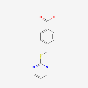 molecular formula C13H12N2O2S B5597945 4-[(2-嘧啶硫代)甲基]苯甲酸甲酯 