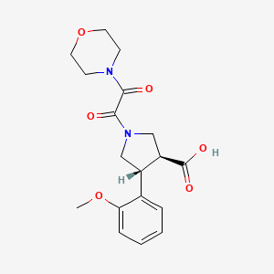 molecular formula C18H22N2O6 B5597976 (3S*,4R*)-4-(2-methoxyphenyl)-1-[morpholin-4-yl(oxo)acetyl]pyrrolidine-3-carboxylic acid 