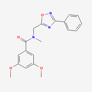 3,5-dimethoxy-N-methyl-N-[(3-phenyl-1,2,4-oxadiazol-5-yl)methyl]benzamide