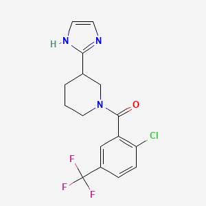 molecular formula C16H15ClF3N3O B5598002 1-[2-chloro-5-(trifluoromethyl)benzoyl]-3-(1H-imidazol-2-yl)piperidine 