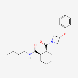 molecular formula C21H30N2O3 B5598008 (1R*,2S*)-N-丁基-2-[(3-苯氧基-1-氮杂环丁基)羰基]环己烷甲酰胺 